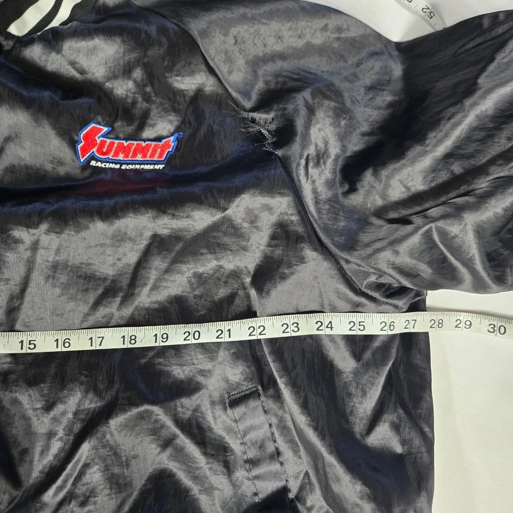 Vintage Summit Racing Westark Satin Bomber Jacket XL Made in USA Nice but Flawed